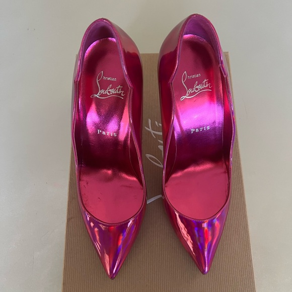 Christian Louboutin Hot Chick 100mm Patent in Fuxia Pink size 39 - Picture 3 of 12